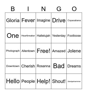 One Word Titles (set 5) Bingo Card