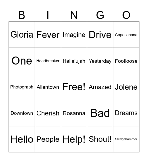 One Word Titles (set 5) Bingo Card