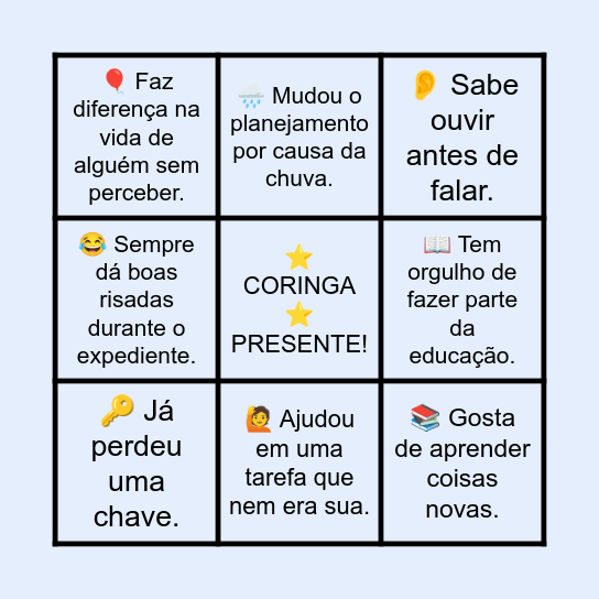 BINGO PEDAGÓGICO Bingo Card
