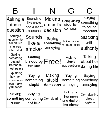 Poonam Bingo Card