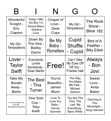 Liz's Bridal Shower Bingo Card