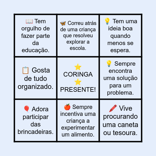 BINGO PEDAGÓGICO Bingo Card