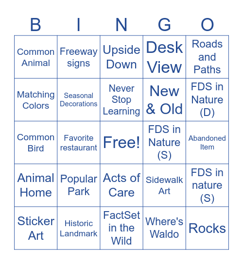FactSet BinGO Outside Bingo Card