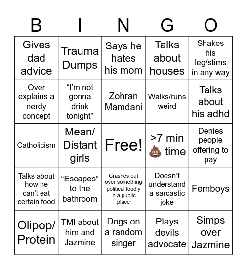 Fronny Bingo Card