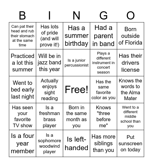 FIND SOMEONE WHO... Bingo Card
