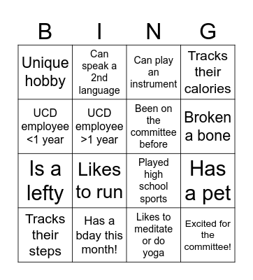 DPS Wellness Committee 2026 Bingo Card