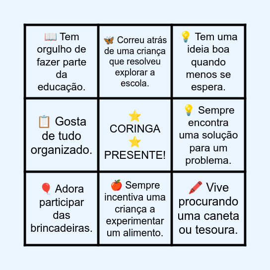 BINGO PEDAGÓGICO Bingo Card