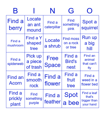 Nature Bingo! Bingo Card