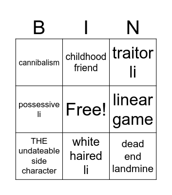 Voltage Bingo Card