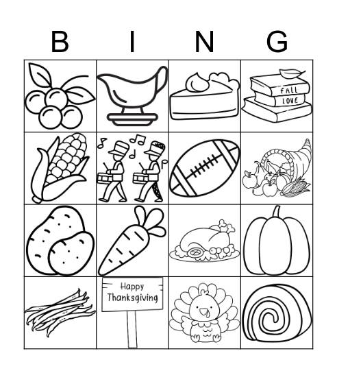 Thanksgiving Bingo - Printablesforlife.com Bingo Card