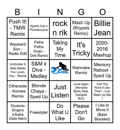 ADHD MASHUPS 2 Bingo Card