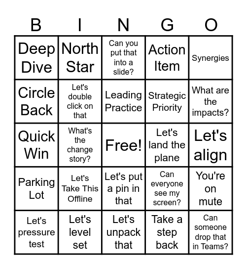 PC Lingo Bingo Card