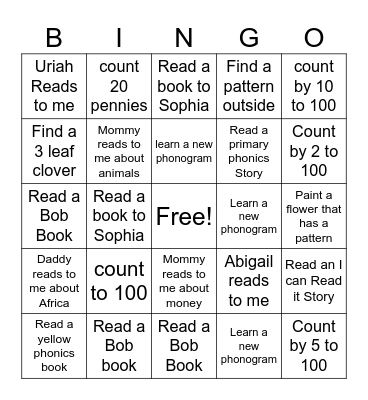 Summertime Bingo Card