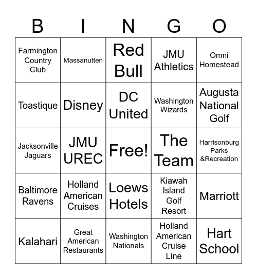 DVBI Hart School Bingo Card