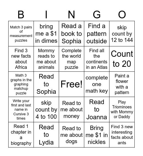Summertime Bingo 3 Bingo Card