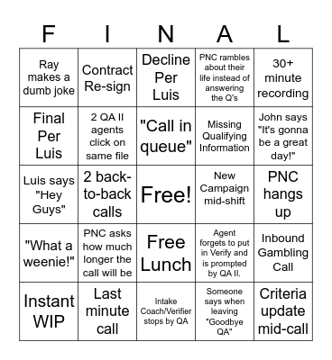 Bingo Card