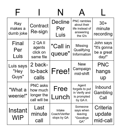 Bingo Card