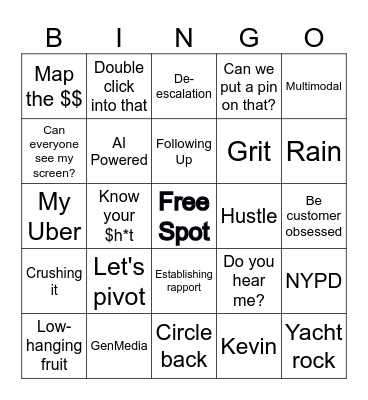 Retail East Bingo Card