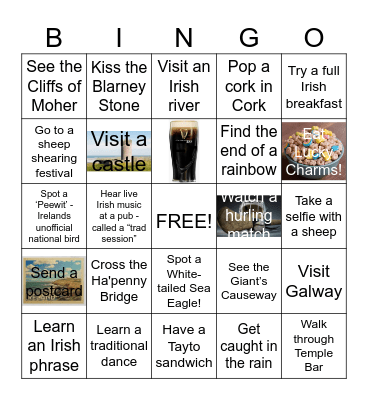 Sarah's Ireland Bingo Card! Bingo Card