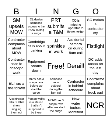 APM Bingo Card