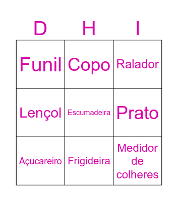 Chá de cozinha Bingo Card