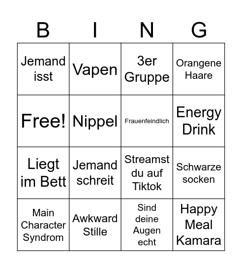 Naschii Bingo Card