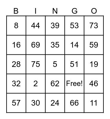 Bingo Card