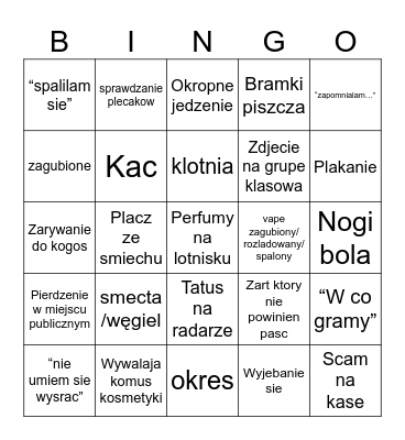 Grecja 2025 ;) Bingo Card