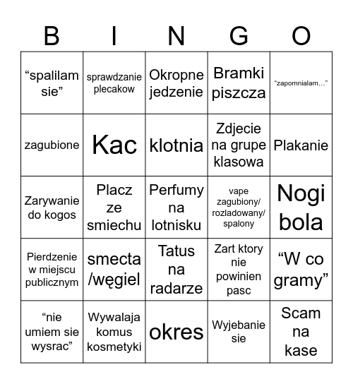 Grecja 2025 ;) Bingo Card