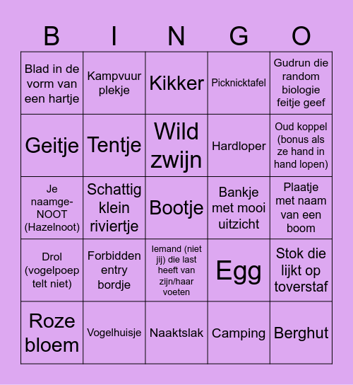 Hazel's Quest #1 Bingo Card