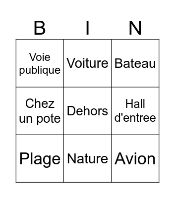 Là où Manon ken Bingo Card