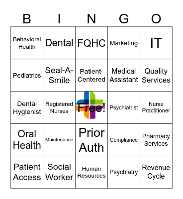 National Health Center Week Bingo Card