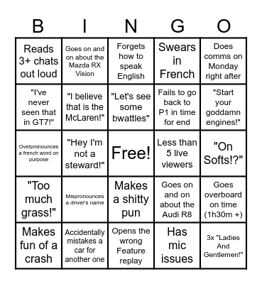 Shook' comms BINGO Card
