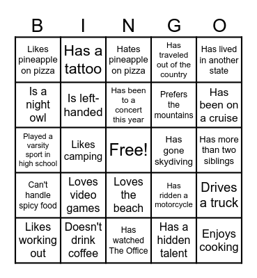 SUMMER NIGHTS WITH YA Bingo Card