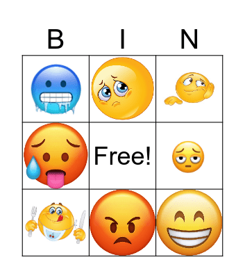 Feelings Bingo Card