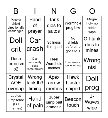 TEA Bingo Card