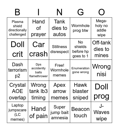 TEA Bingo Card