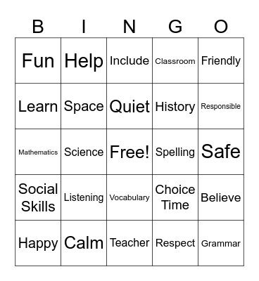 New Year Bingo Card