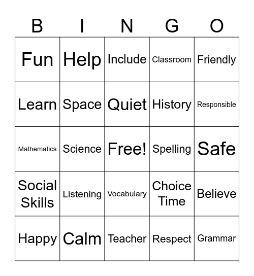 New Year Bingo Card