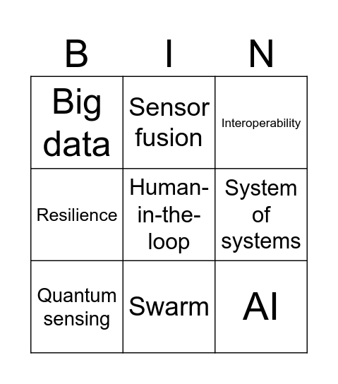Buzzword Bingo Card