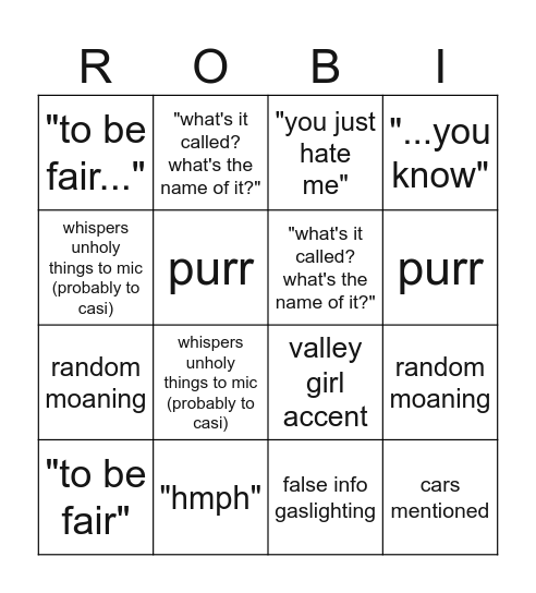 Roberto Bingo Card
