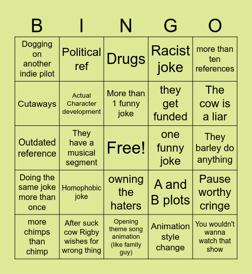 Chimptopia bingo Card