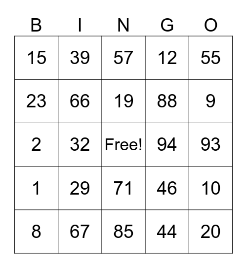 Get to know you Bingo Card