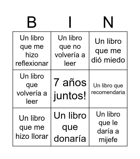 El club del perpetuo desorden Bingo Card