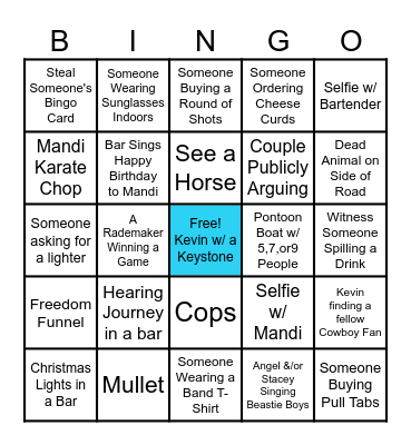 Mandi's Birthday Bash Bingo Card