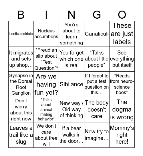 Sorrells Set 3 Bingo Card