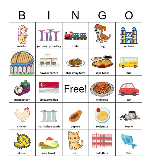 Racial Harmony Bingo Card