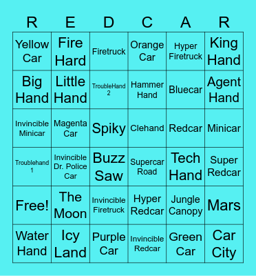 Redcar Bingo Card