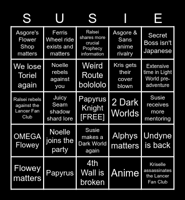 DELTARUNE: Chapter 5 Bingo Card