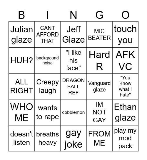 THE James BINGO Card